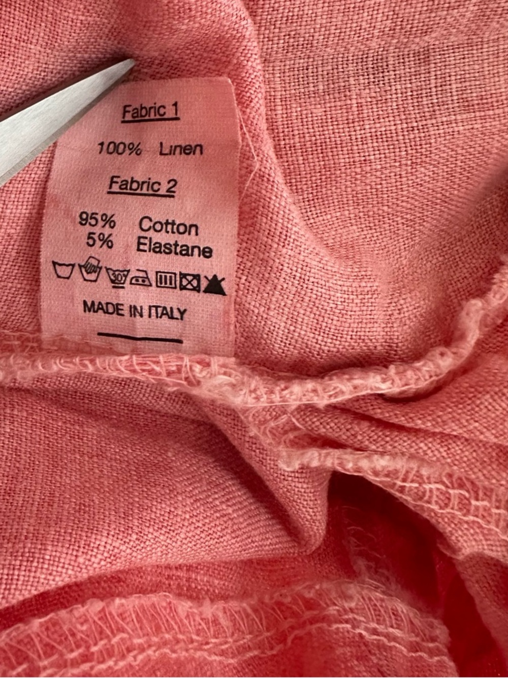 Inizio Made in Italy 100% Linen Sleeveless Midi Dress - Pink/Coral - Size M - Picture 6 of 8